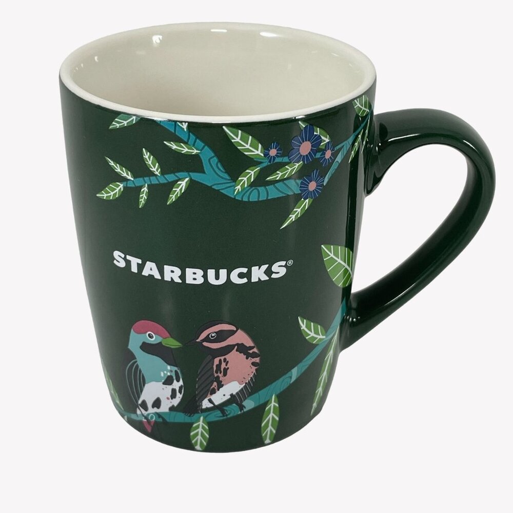 Starbucks Tropical Jungle Birds Coffee Mug Cup Green Blue Pink 10 OZ‎ 2020